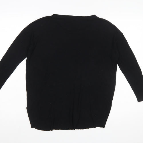 COS Women's Black Cotton Crew Neck Long Sleeve Pullover Jumper Size 8