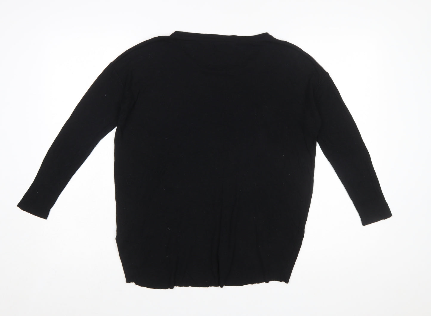COS Women's Black Cotton Crew Neck Long Sleeve Pullover Jumper Size 8