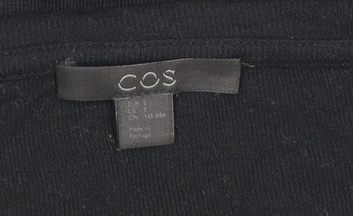 COS Women's Black Cotton Crew Neck Long Sleeve Pullover Jumper Size 8