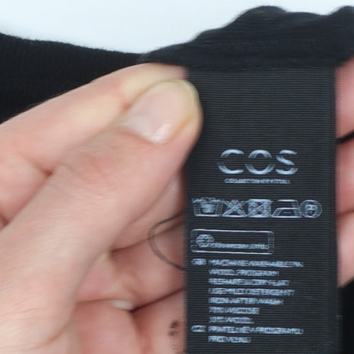 COS Women's Black Cotton Crew Neck Long Sleeve Pullover Jumper Size 8