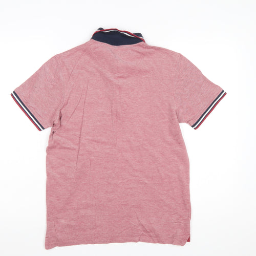 Jack & Jones Men's Red Short Sleeve Polo Shirt Size M Cotton