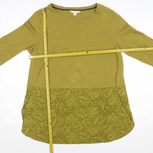 White Stuff Women Green 3/4 Sleeve Tunic Top UK 14 Cotton Blend