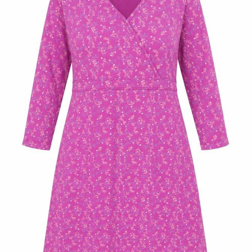 Weird Fish Women's Pink Floral Jersey Wrap Dress Size 10