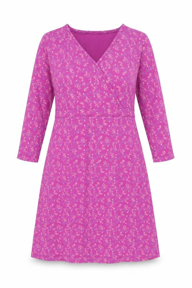 Weird Fish Women's Pink Floral Jersey Wrap Dress Size 10