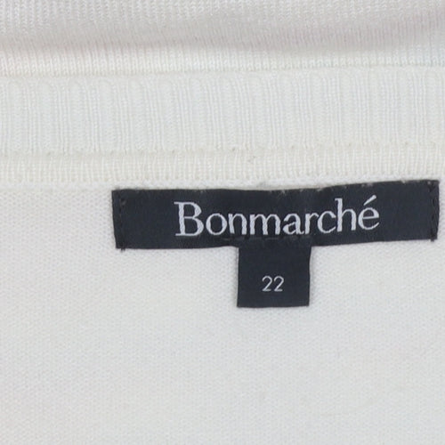 Bonmarché Women’s Ivory Colourful Stripe Knit Cardigan Size 22