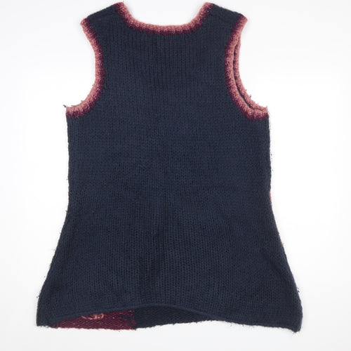 Joe Browns Womens Blue Floral Knit Sleeveless Vest Jumper Size 18