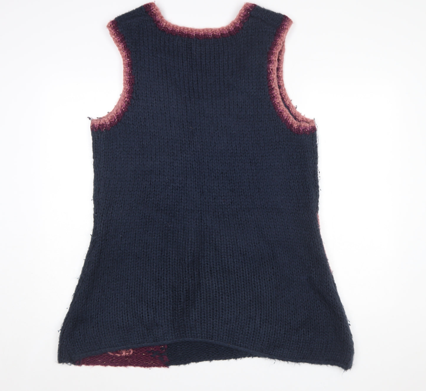 Joe Browns Womens Blue Floral Knit Sleeveless Vest Jumper Size 18