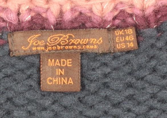 Joe Browns Womens Blue Floral Knit Sleeveless Vest Jumper Size 18