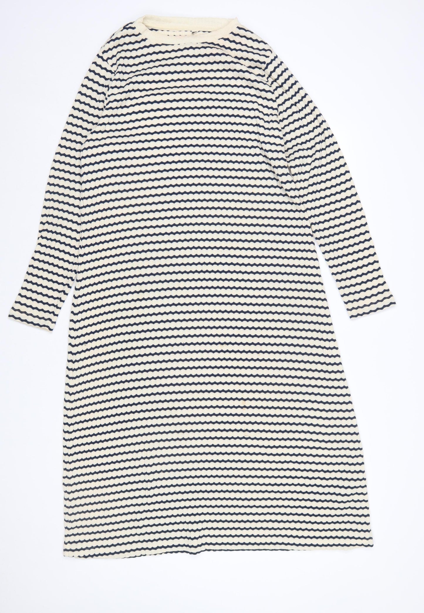 Marks and Spencer Women’s Navy Stripe Petite Shift Dress Size 16