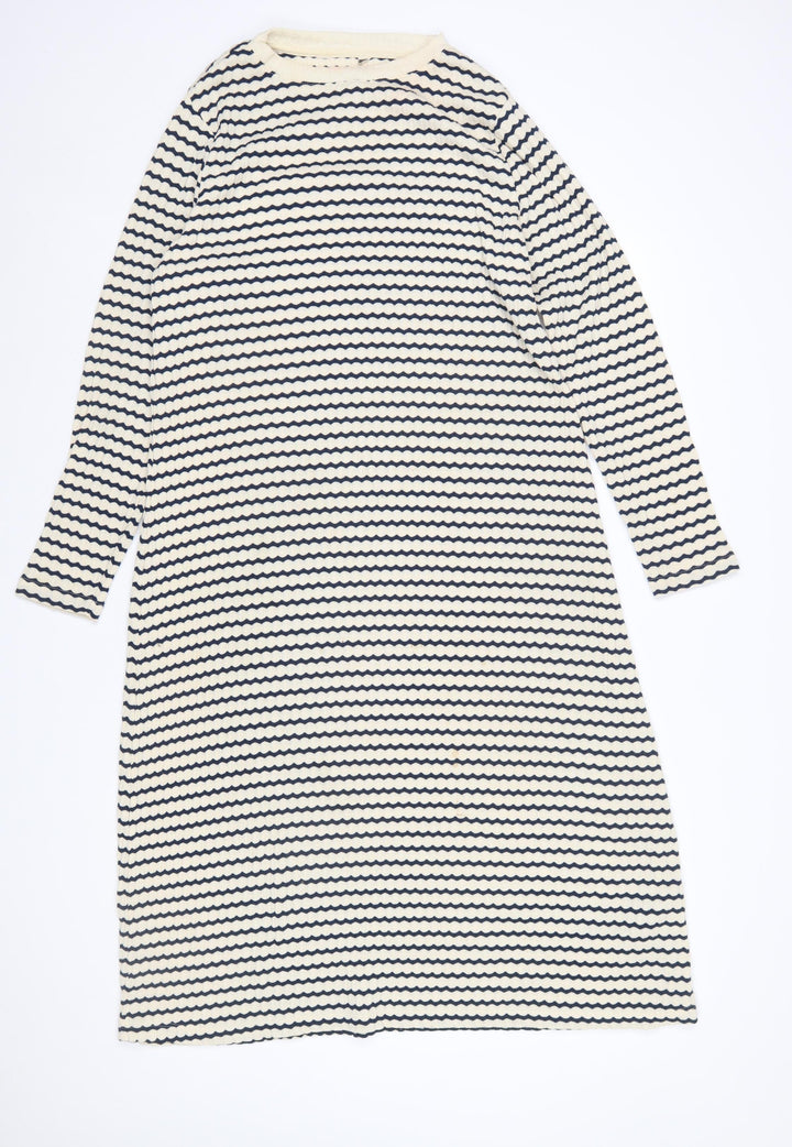 Marks and Spencer Women’s Navy Stripe Petite Shift Dress Size 16
