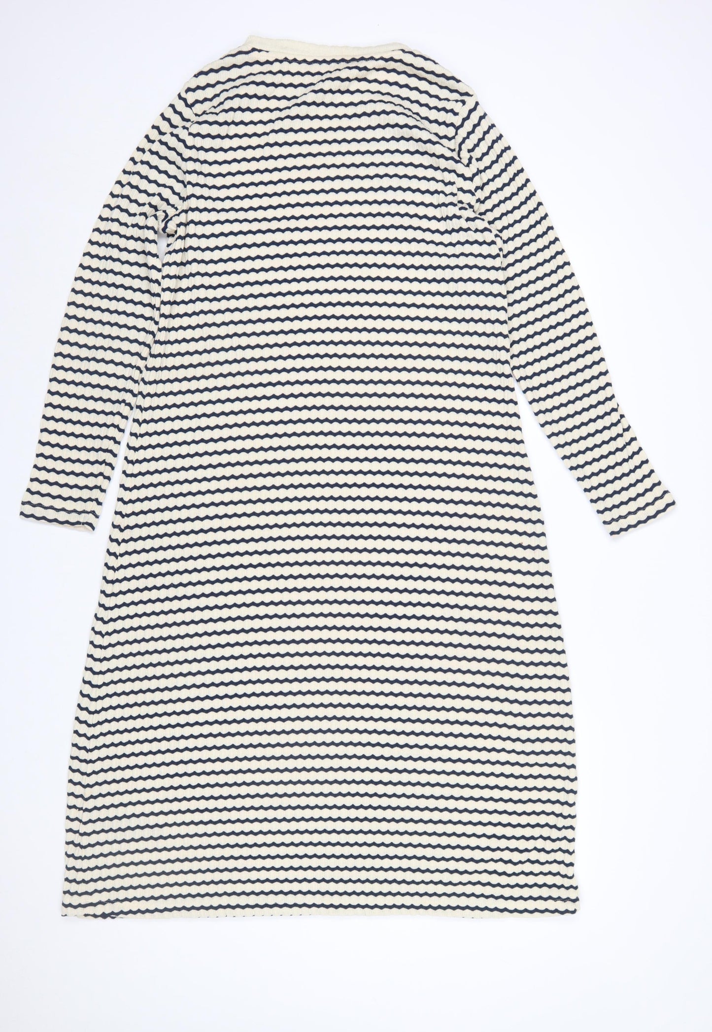 Marks and Spencer Women’s Navy Stripe Petite Shift Dress Size 16