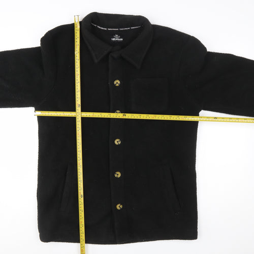 Threadbare Men's Black Fleece Button-Up Jacket Size M