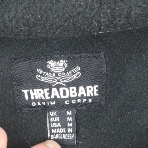 Threadbare Men's Black Fleece Button-Up Jacket Size M