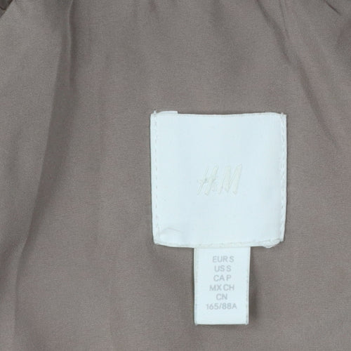 H&M Women’s Beige Long Quilted Puffer Coat Size S