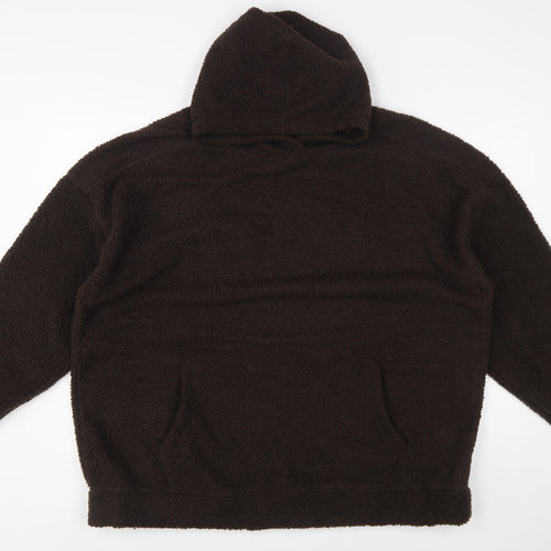 Next Mens Black Fleece Pullover Hoodie Size L Warm Winter Casual