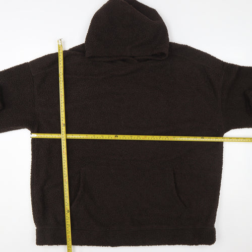 Next Mens Black Fleece Pullover Hoodie Size L Warm Winter Casual