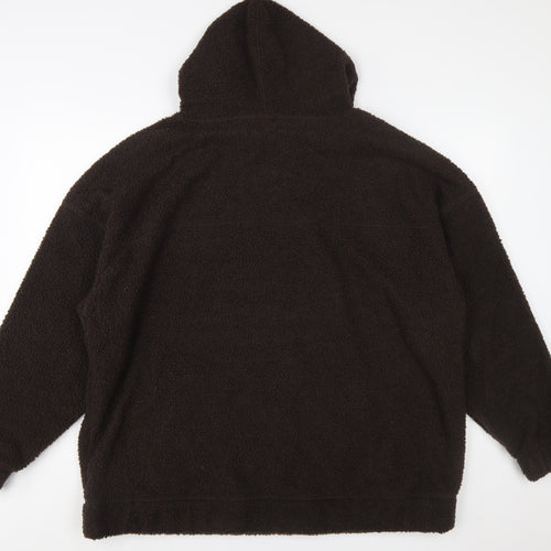 Next Mens Black Fleece Pullover Hoodie Size L Warm Winter Casual