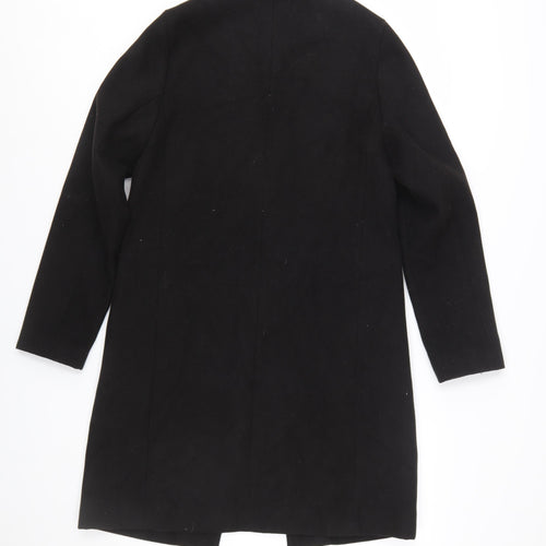 New Look Women’s Black Mid-Length Coat Size 8 Classic Overcoat