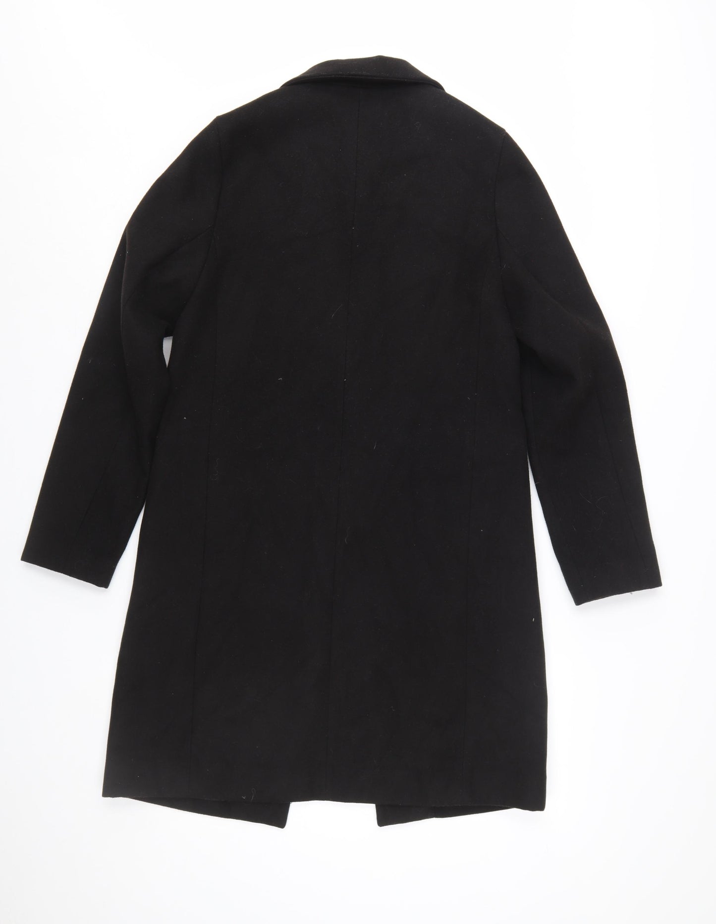 New Look Women’s Black Mid-Length Coat Size 8 Classic Overcoat