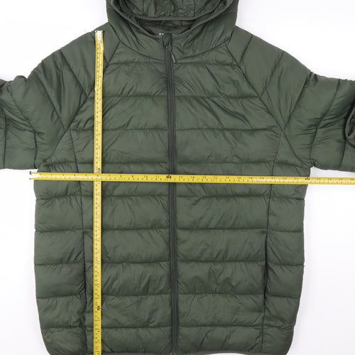 Primark Men’s Green 2XL Hooded Puffer Jacket Winter Outerwear