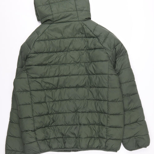 Primark Men’s Green 2XL Hooded Puffer Jacket Winter Outerwear