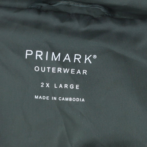 Primark Men’s Green 2XL Hooded Puffer Jacket Winter Outerwear