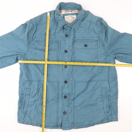 Fat Face Men's Blue 2XL Cotton Button Jacket Casual Lined