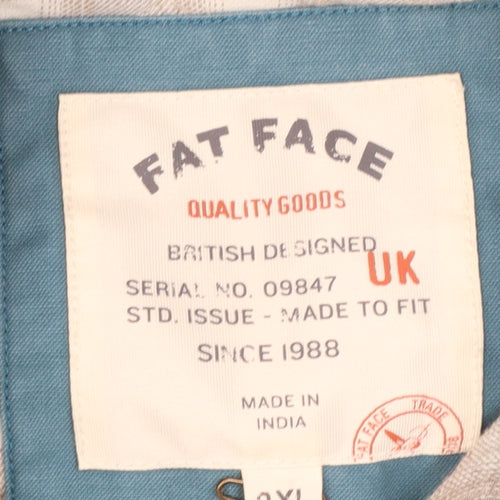 Fat Face Men's Blue 2XL Cotton Button Jacket Casual Lined