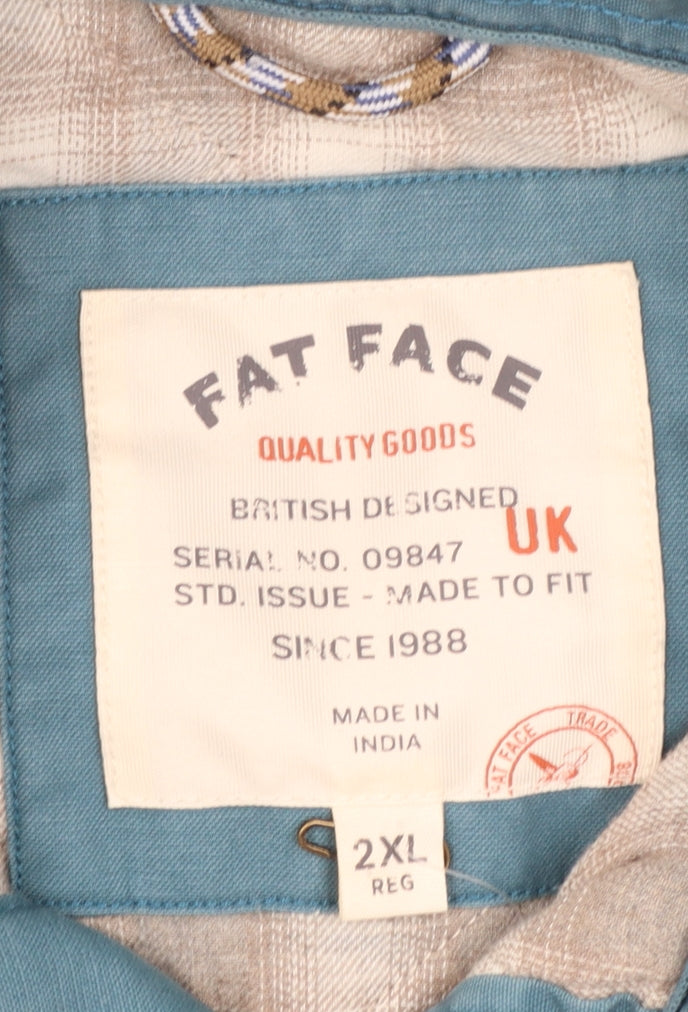 Fat Face Men's Blue 2XL Cotton Button Jacket Casual Lined