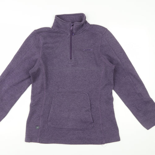 Mountain Life Women's Purple 1/4 Zip Fleece Pullover Sweatshirt Size 12