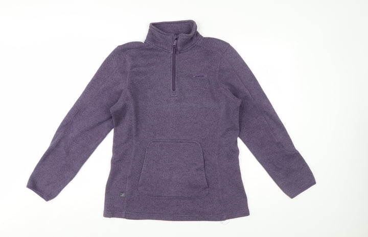 Mountain Life Women's Purple 1/4 Zip Fleece Pullover Sweatshirt Size 12