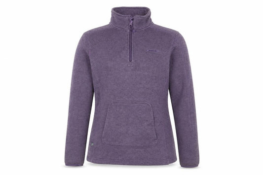 Front view of Mountain Life Women's Purple 1/4 Zip Fleece Pullover Sweatshirt, size 12