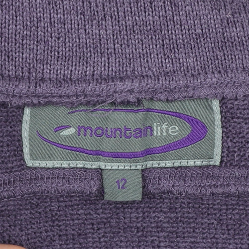 Mountain Life Women's Purple 1/4 Zip Fleece Pullover Sweatshirt Size 12