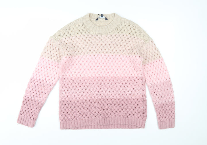 Crew Clothing Women’s Pink Ombre Chunky Knit Jumper Size 10