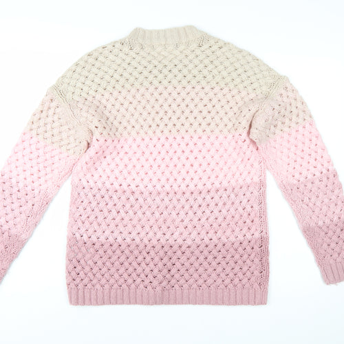 Crew Clothing Women’s Pink Ombre Chunky Knit Jumper Size 10