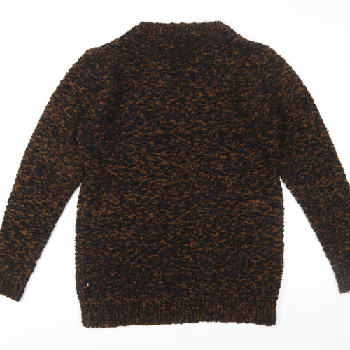 Sugarcane Womens Brown Chunky Knit Crew Neck Jumper UK 14