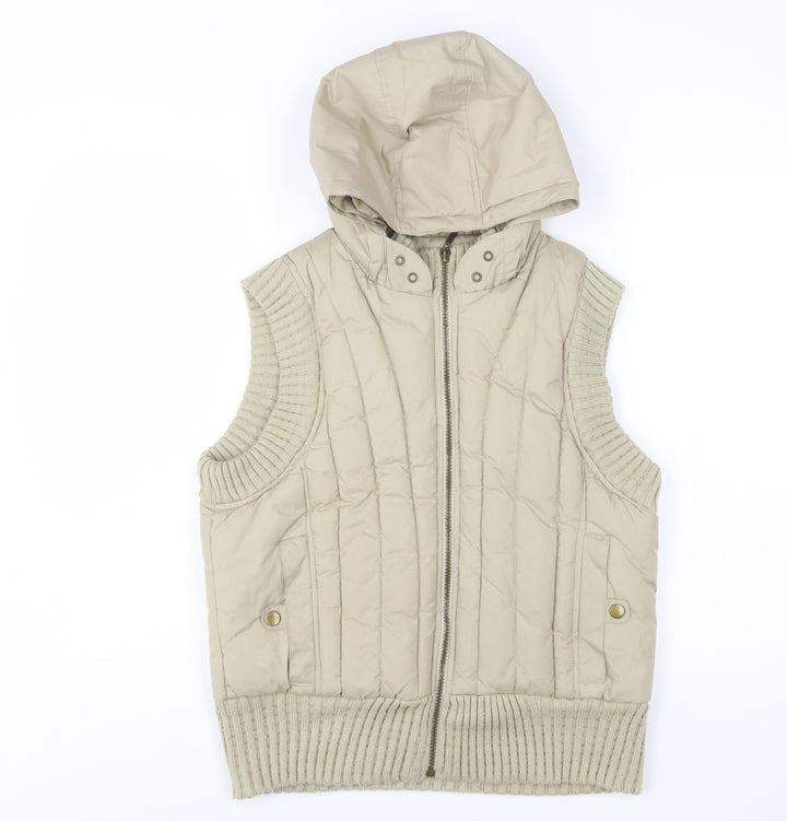 George Girls Beige Quilted Hooded Puffer Waistcoat 15-16 Years