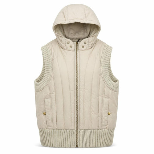 George Girls Beige Quilted Hooded Puffer Waistcoat 15-16 Years