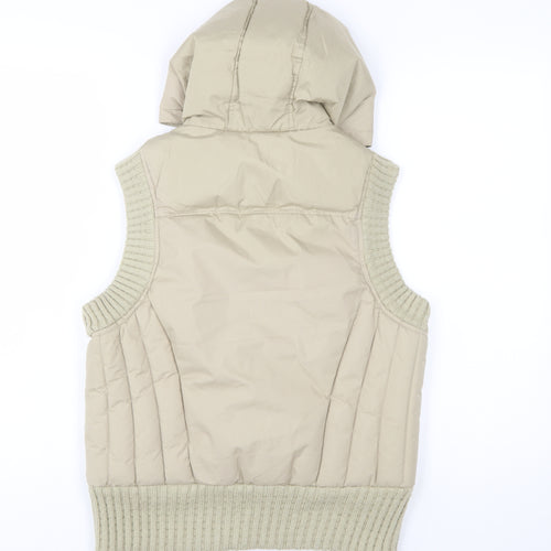 George Girls Beige Quilted Hooded Puffer Waistcoat 15-16 Years
