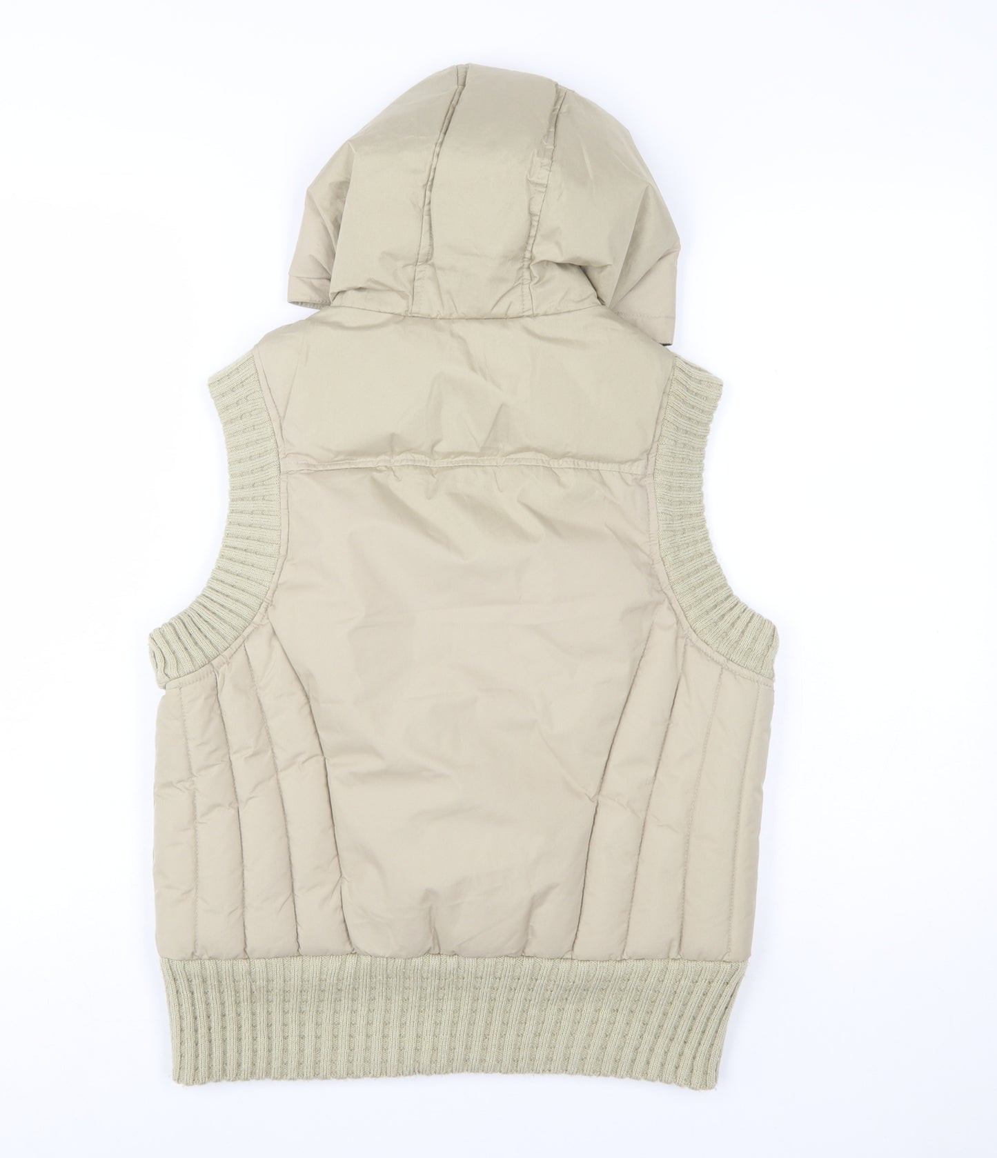 George Girls Beige Quilted Hooded Puffer Waistcoat 15-16 Years
