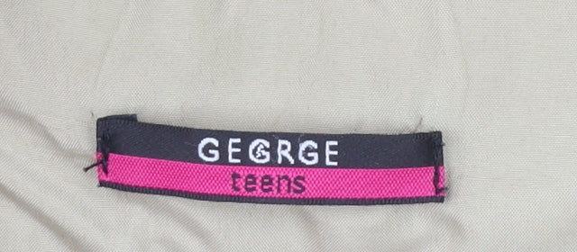 George Girls Beige Quilted Hooded Puffer Waistcoat 15-16 Years