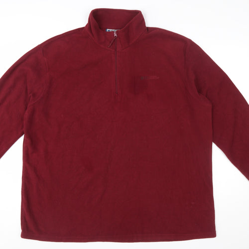 Mountain Warehouse Men's Red XXL Fleece 1/4 Zip Pullover Sweatshirt