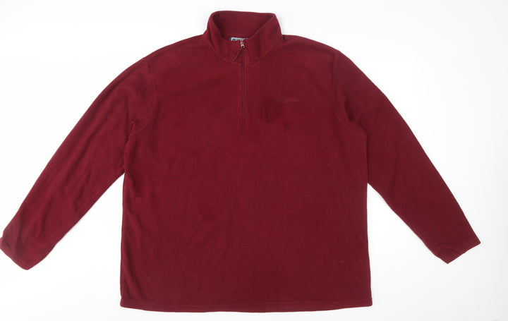 Mountain Warehouse Men's Red XXL Fleece 1/4 Zip Pullover Sweatshirt