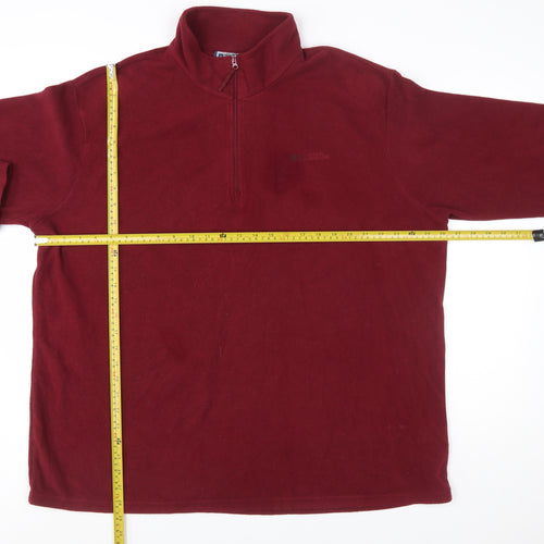 Mountain Warehouse Men's Red XXL Fleece 1/4 Zip Pullover Sweatshirt