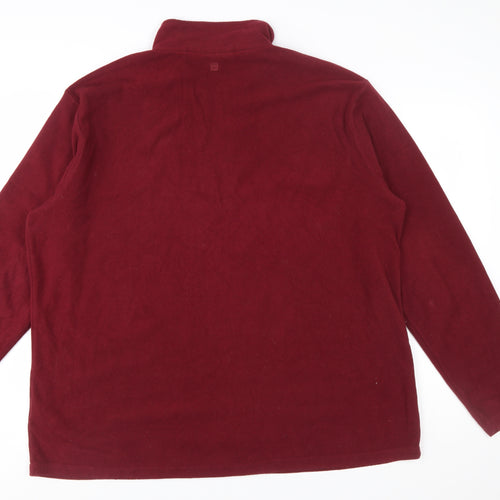 Mountain Warehouse Men's Red XXL Fleece 1/4 Zip Pullover Sweatshirt
