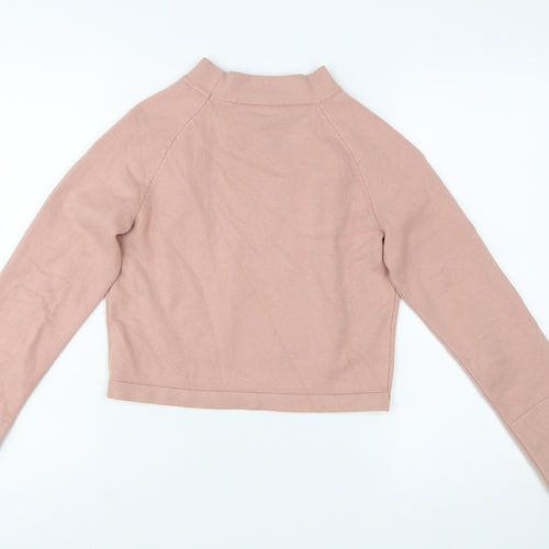 May by Shining Star Women's Pink Studded High Neck Knit Jumper S