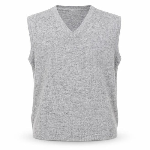 Greenwoods Mens Grey Knit V-Neck Sleeveless Vest L