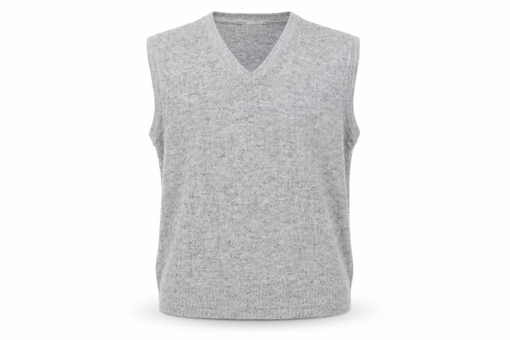 Greenwoods Mens Grey Knit V-Neck Sleeveless Vest L