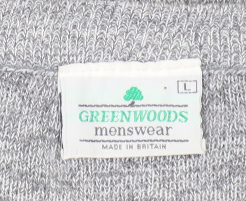Greenwoods Mens Grey Knit V-Neck Sleeveless Vest L