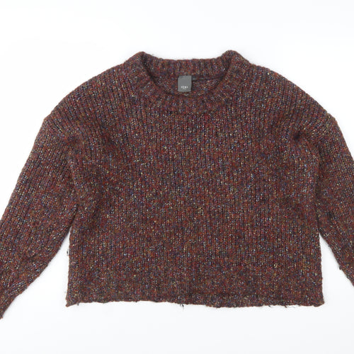 ICHI Women's Brown Chunky Knit Pullover Jumper Size S